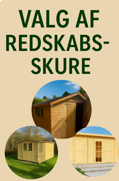 Forskellige redskabsskure til haven