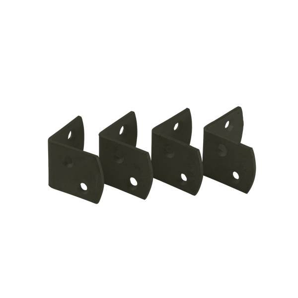 Vinkel hegnsbeslag 4 stk. varmgalvaniseret pulverlakeret sort