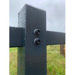 STET UDENFOR! Gyngestativ i stl inkl. 2 rde gyngesder og klatrestige i pulverlakeret gr 