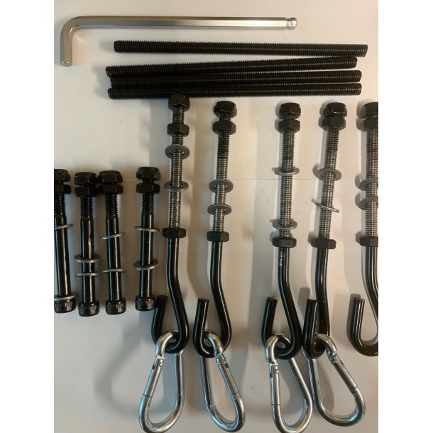 Gyngestativ i stl med to gynger og klatrestige  holdbart, moderne og pladsbesparende