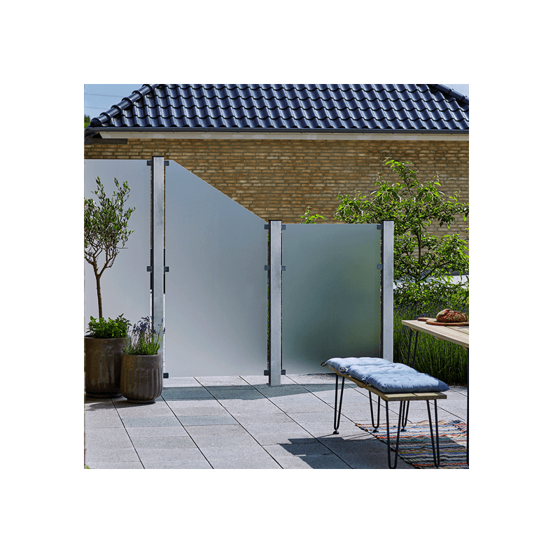 Galvaniseret stlstolpe med fod 8x8x132cm BxLxH