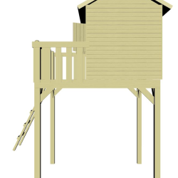 Slvklasse: Maxi legehus p stolper 1,8m2 + terrasse