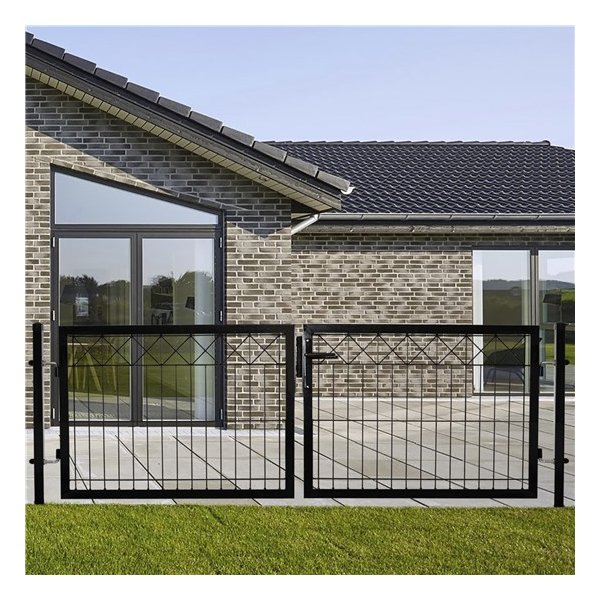 Dobbeltlåge X i sort 300x100cm inkl. Stolper model Gilleleje