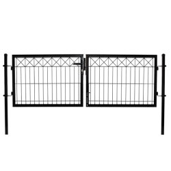 Dobbeltlåge X i sort 300x100cm inkl. Stolper model Gilleleje