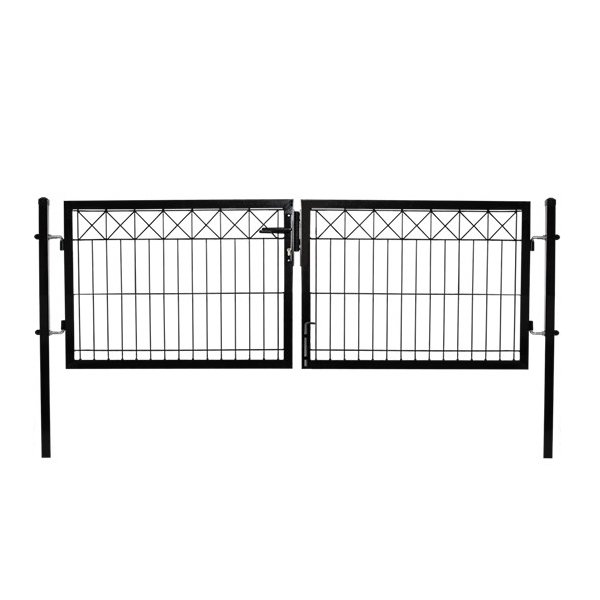 Dobbeltlåge X i sort 300x100cm inkl. Stolper model Gilleleje