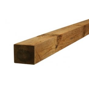 Brun trykimprgneret stolpe 97x97mm x 300cm