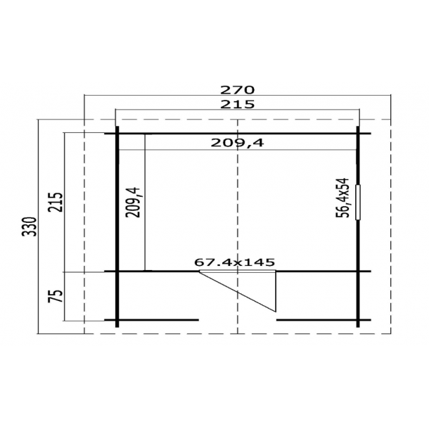 Signe legehus p 4,4m2 med vinduer og terrasse