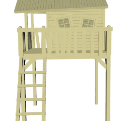 Slvklasse: Crazy Maxi trlegehus p stolper 1,8m2 + terrasse