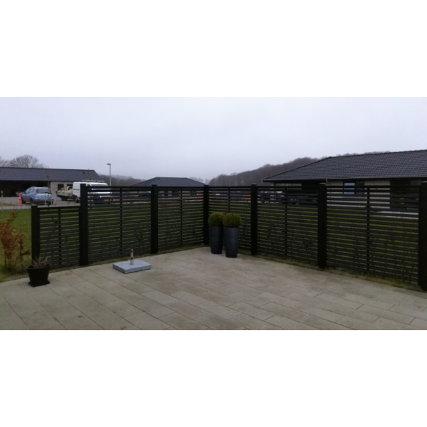 Kyoto hegn i grundmalet sort 160x120cm (BxH)