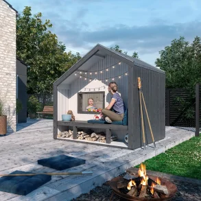 Cozy legehus - 184208 cm m/bnk - Ubehandlet