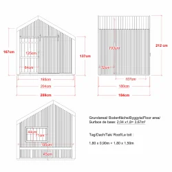 Cozy legehus - 184208 cm m/bnk - Ubehandlet