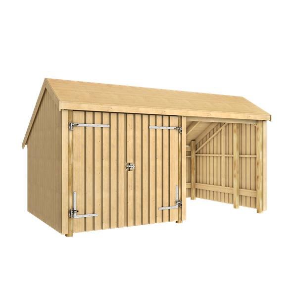 Guldklasse: Multihus 2-moduler i ubehandlet med dobbeltdr p 10,5m2