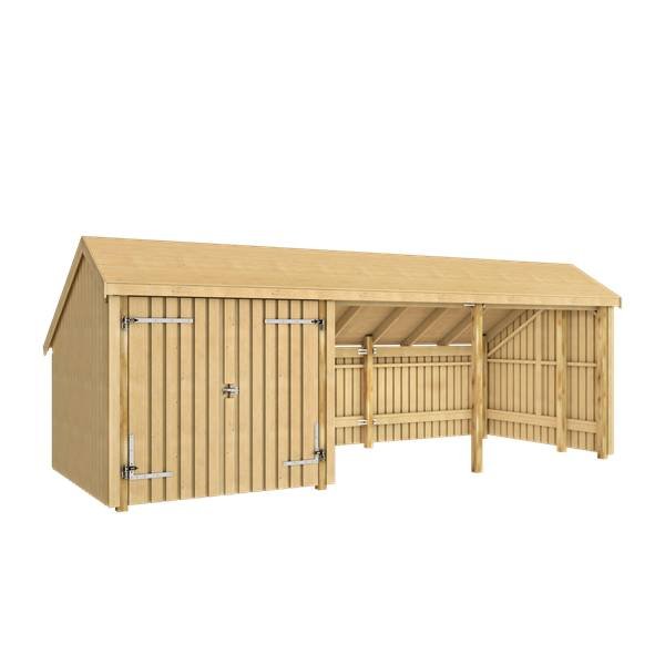 Guldklasse: Multihus 3-moduler i ubehandlet med dobbeltdr p 15,5m2