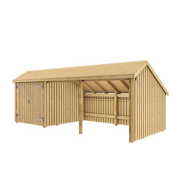 Guldklasse: Multihus 3-moduler i ubehandlet med dobbeltdr p 15,5m2