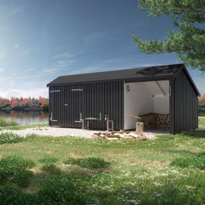 Guldklasse: Multihus 3-moduler i ubehandlet med dobbeltdr og 1 yderelement p 15,5m2