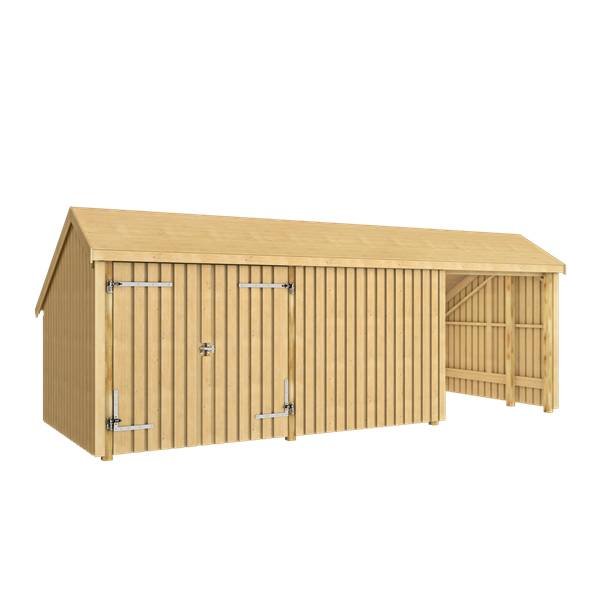 Guldklasse: Multihus 3-moduler i ubehandlet med dobbeltdr og 1 yderelement p 15,5m2