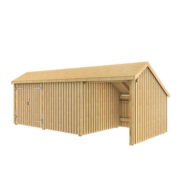 Guldklasse: Multihus 3-moduler i ubehandlet med dobbeltdr og 1 yderelement p 15,5m2