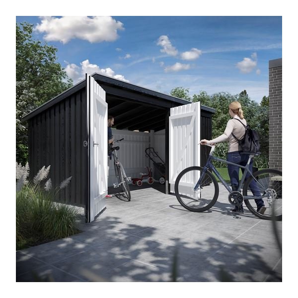 Guldklasse: Nordic Multihus 2-moduler med dobbeltdr og lukket front i ubehandlet tr p 9,5m2