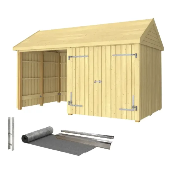 Guldklasse: Classic Multi Havehus 10 m&sup2; - 2 moduler m/dobbeltdr og ben front