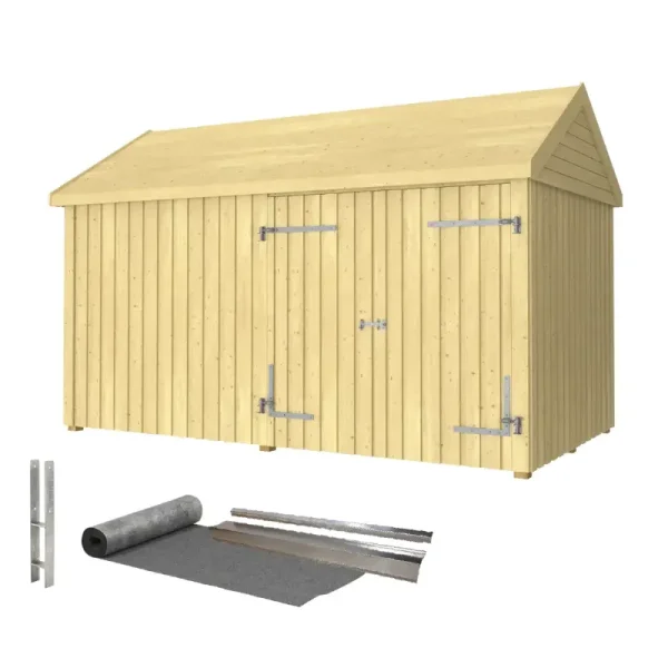 Guldklasse: Classic Multi Havehus 10 m&sup2; - 2 moduler m/dobbeltdr og lukket front