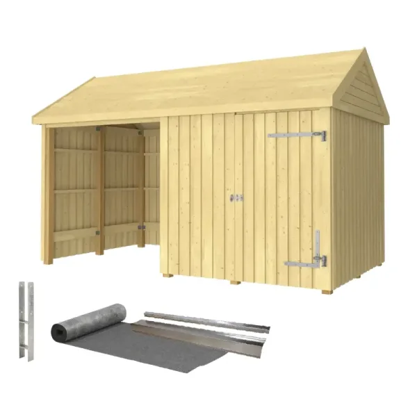 Guldklasse: Classic Multi Havehus 10 m&sup2; - 2 moduler m/enkeltdr og lukket/ben front