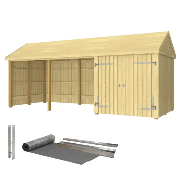 Guldklasse: Classic Multi Havehus 14,5 m&sup2; - 3 moduler m/dobbeltdr og ben front