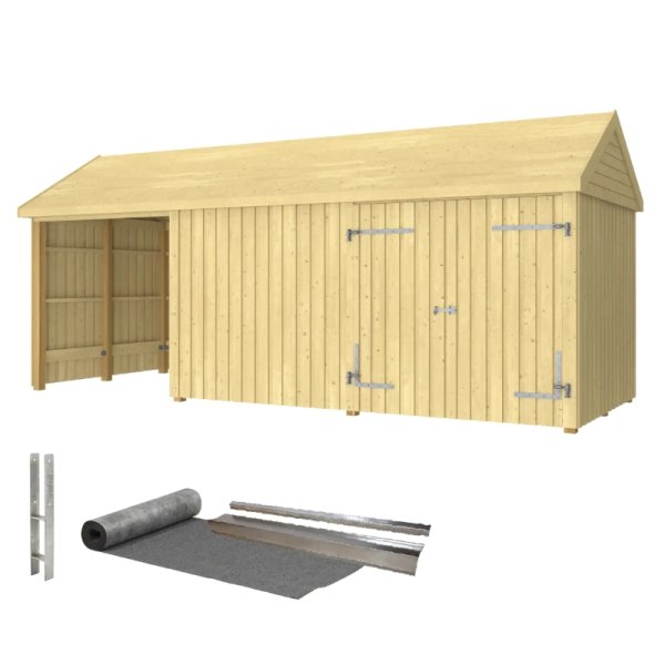 Guldklasse: Classic Multi Havehus 14,5 m&sup2; - 3 moduler m/dobbeltdr og ben/lukket front