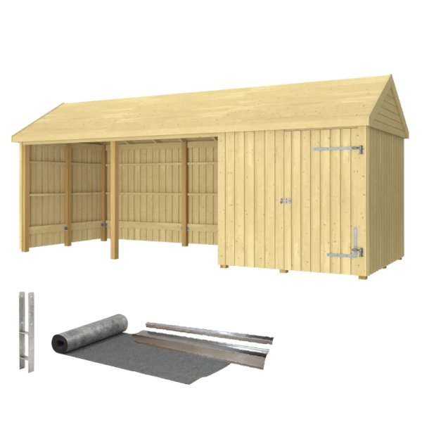 Guldklasse: Classic Multi Havehus 14,5 m&sup2; - 3 moduler m/enkeltdr og ben front