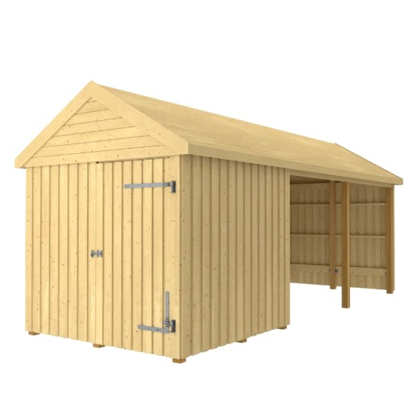 Guldklasse: Classic Multi Havehus 14,5 m&sup2; - 3 moduler m/enkeltdr og ben front