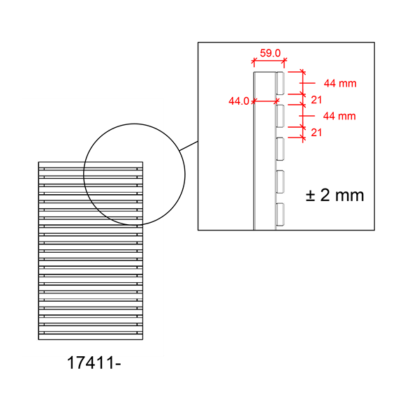 Tokyo jalousihegn grundmalet hvid 83x140cm (BxH)