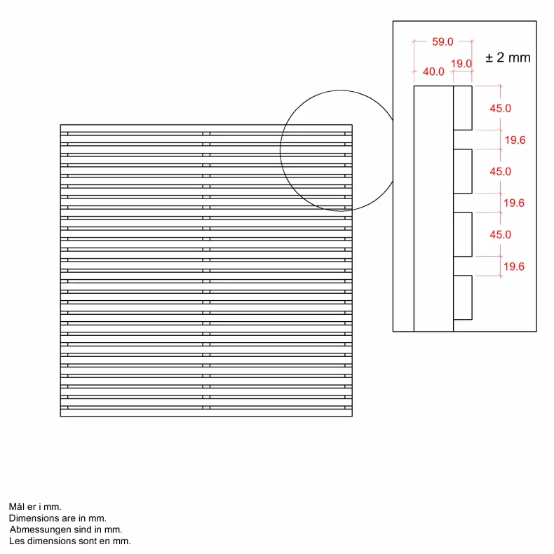 Tokyo hegn - 180180 cm - ThermoWood