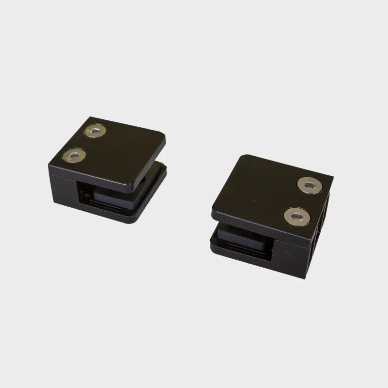 Glashegn inkl. 4 glasbeslag, 6mm hrdet glas 90x91cm - rgfarvet grsort glas