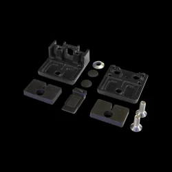 Glashegn inkl. 4 glasbeslag, 6mm hrdet glas rgfarvet grsort 90x91cm (BxH)