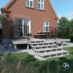 Glashegn inkl. 4 glasbeslag, 6mm hrdet glas rgfarvet grsort 90x91cm (BxH)