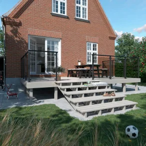 Glashegn inkl. 4 glasbeslag, 6mm hrdet glas 90x91cm - rgfarvet grsort glas