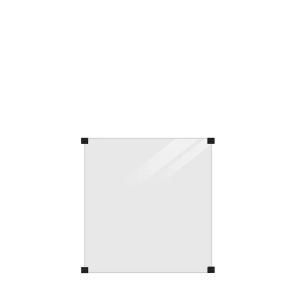 Glashegn inkl. 4 glasbeslag, 6mm hrdet glas rgfarvet grsort 90x91cm (BxH)