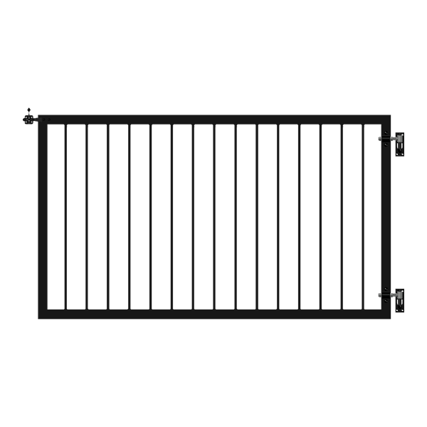 Basic bred enkeltlge i pulverlakeret sort 150x85cm (BxH)