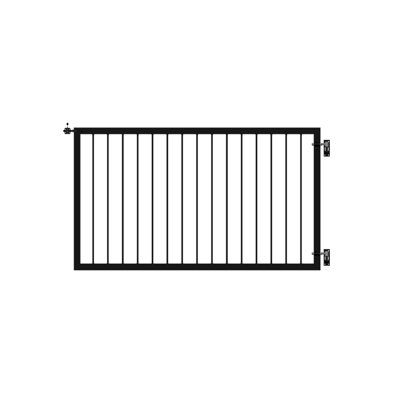 Basic bred enkeltlge i pulverlakeret sort 150x85cm (BxH)