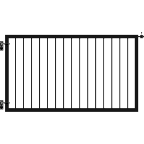 Basic bred enkeltlge i pulverlakeret sort 150x85cm (BxH)