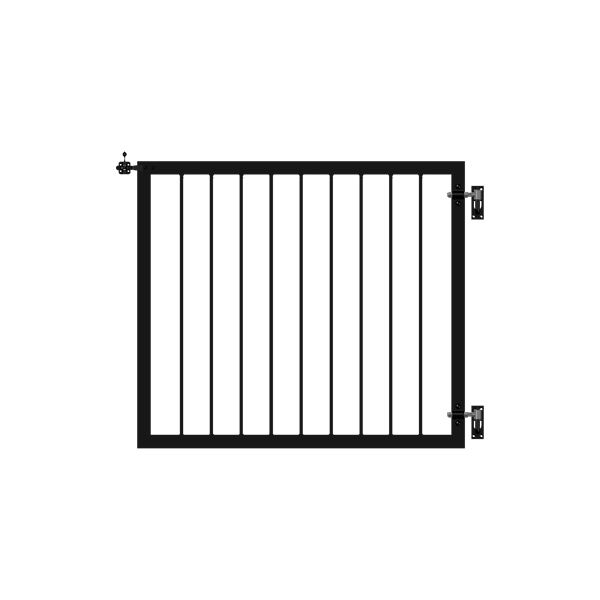 Basic enkeltlge i pulverlakeret sort 100x85cm (BxH)