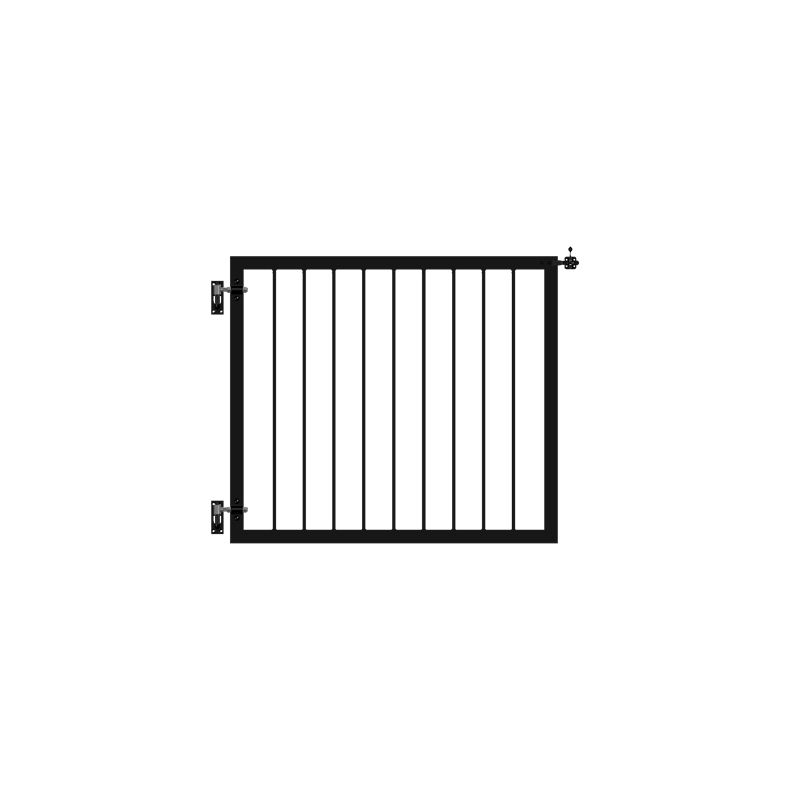 Basic enkeltlge i pulverlakeret sort 100x85cm (BxH)