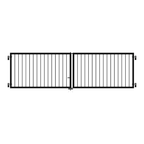 Basic dobbeltlge i pulverlakeret sort 300x85cm (BxH)