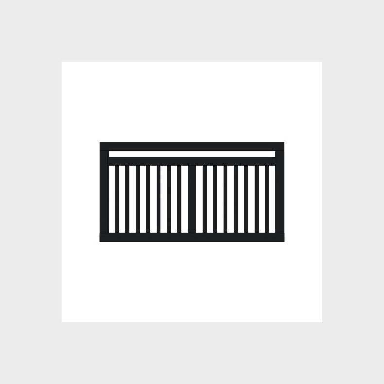 Linea facadehegn i sort 150x80cm (BxH)