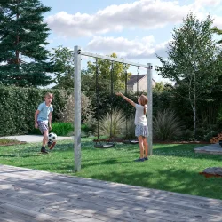 Gyngestativ i stål inkl. 2 gråsorte gyngesæder