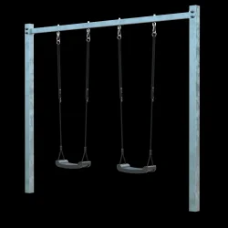 Gyngestativ i stål inkl. 2 gråsorte gyngesæder