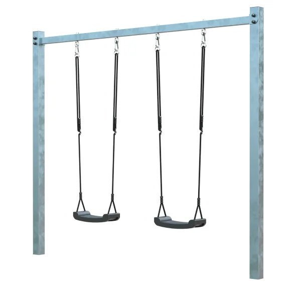 Gyngestativ i stål inkl. 2 gråsorte gyngesæder