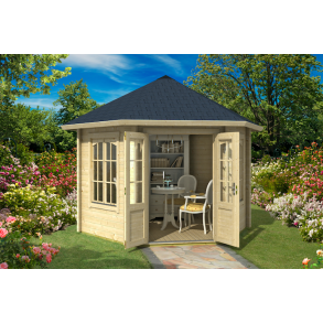 Rungsted 6-kantet pavillon p� 7,5m2 inkl. 2 vinduer