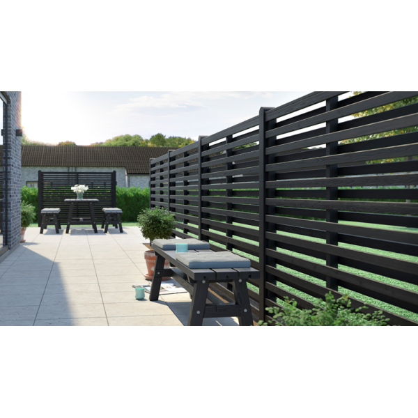 Osaka hegn i grundmalet sort 180x180cm (BxH)