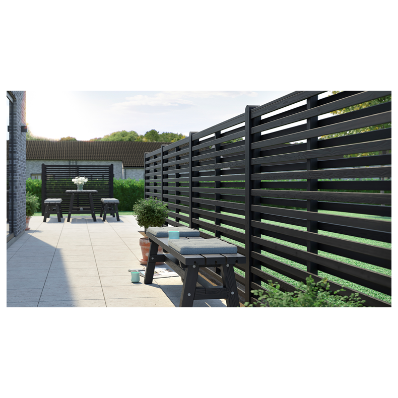 Osaka hegn i grundmalet sort 180x180cm (BxH)