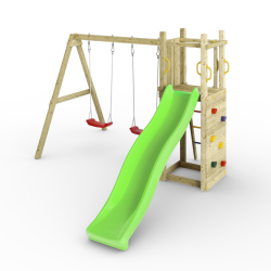 Funky model 3 legetrn med 2 gyngesde i trykimprgneret